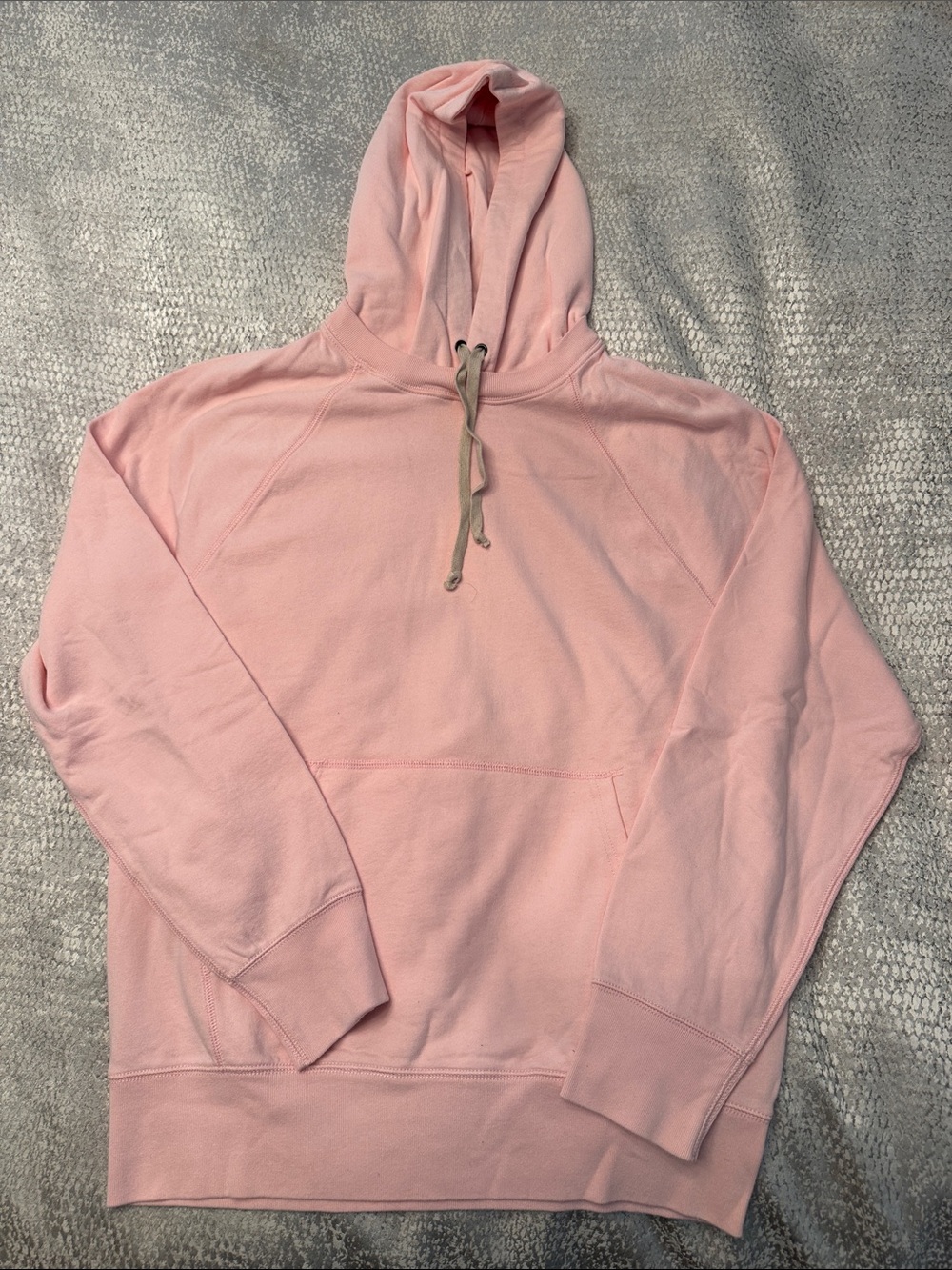 J. Crew Men's Pale Pink Hoodie with Drawstring